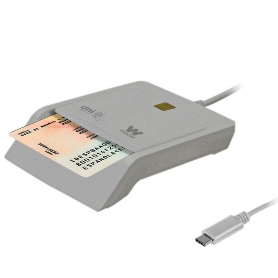 Lector de dni y tarjetas woxter pe26-198/ usb tipo-c/ blanco