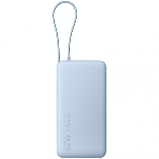 Powerbank 20000mah xiaomi 67w power bank integrated cable/ 67w/ azul/ incluye cable usb tipo-c